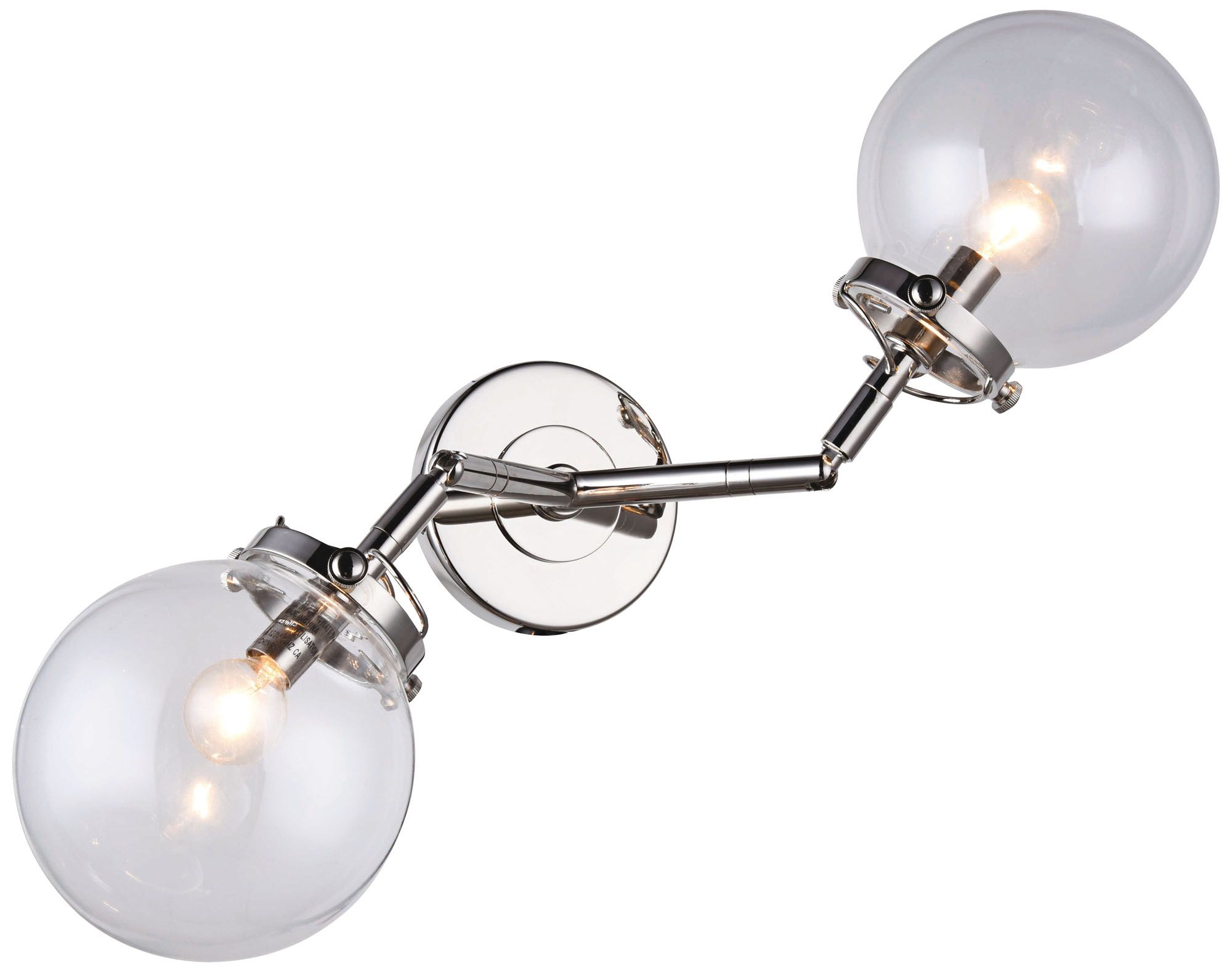 Leda 12" High Polished Nickel Wall Sconce