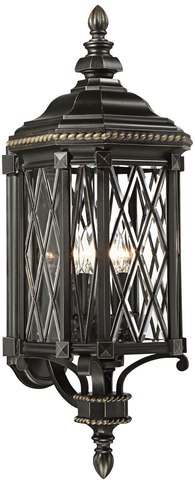Bexley Manor 31 3/4"H Diamond Black Outdoor Wall Light