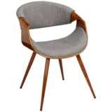 Butterfly Gray Fabric Modern Side Chair