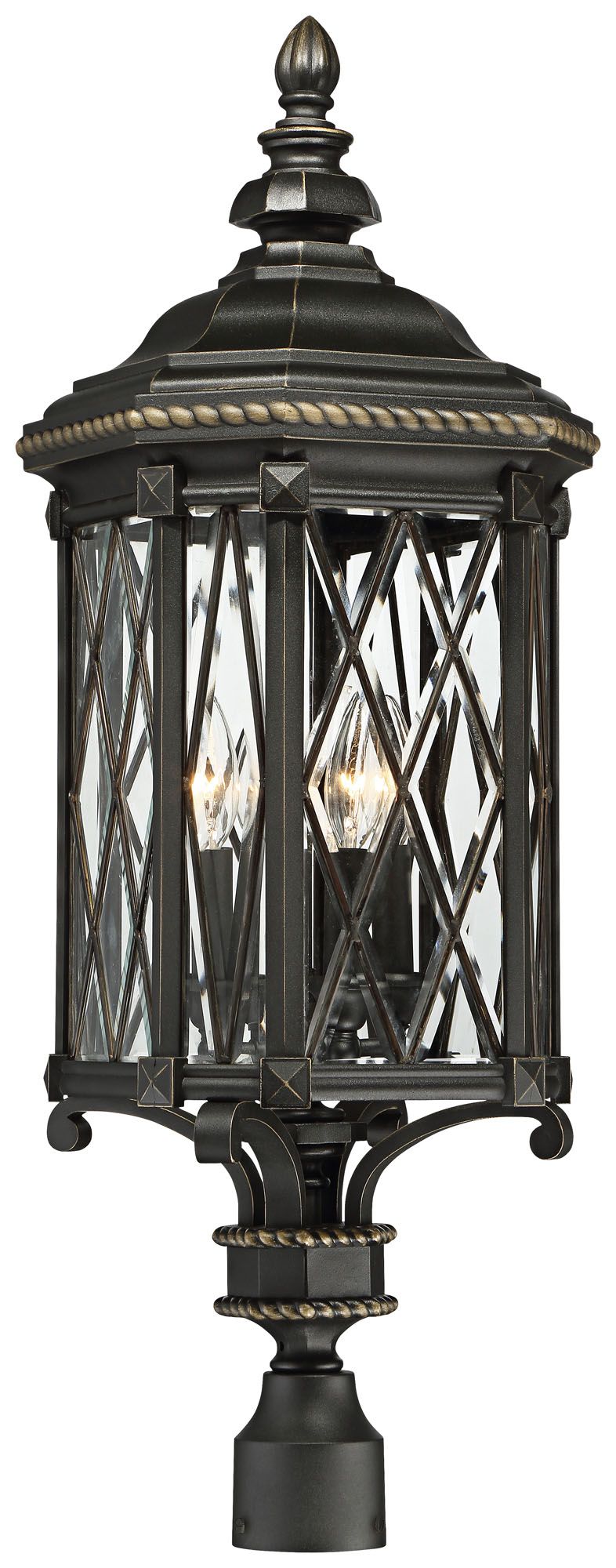 Bexley Manor 32 1/2"H Diamond Black Outdoor Post Light