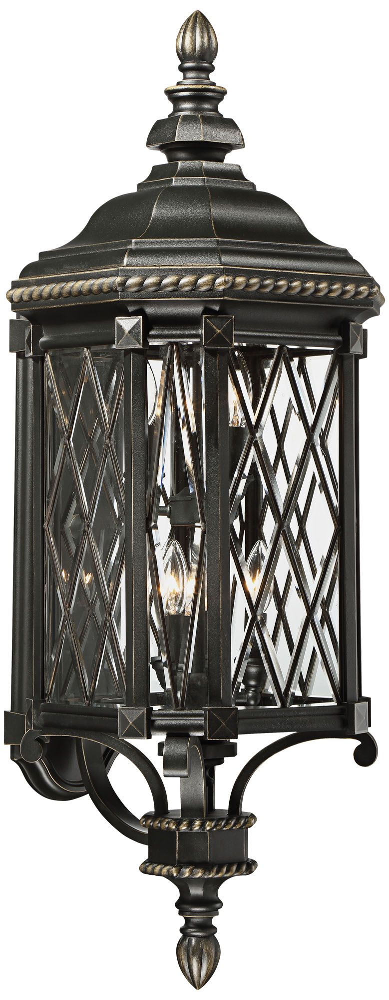 Bexley Manor 37 3/4" High Diamond Black Outdoor Wall Light 9G286