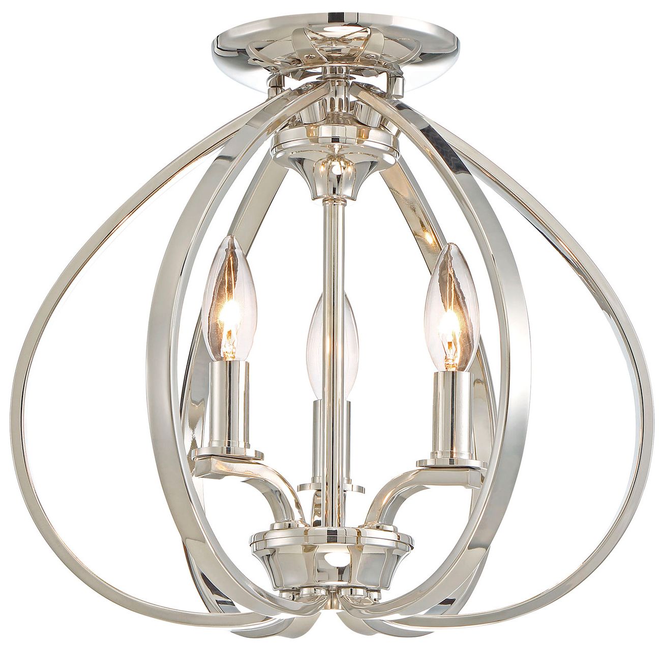 Tilbury 14" Wide Polished Nickel Ceiling Light 9G407 Lamps Plus