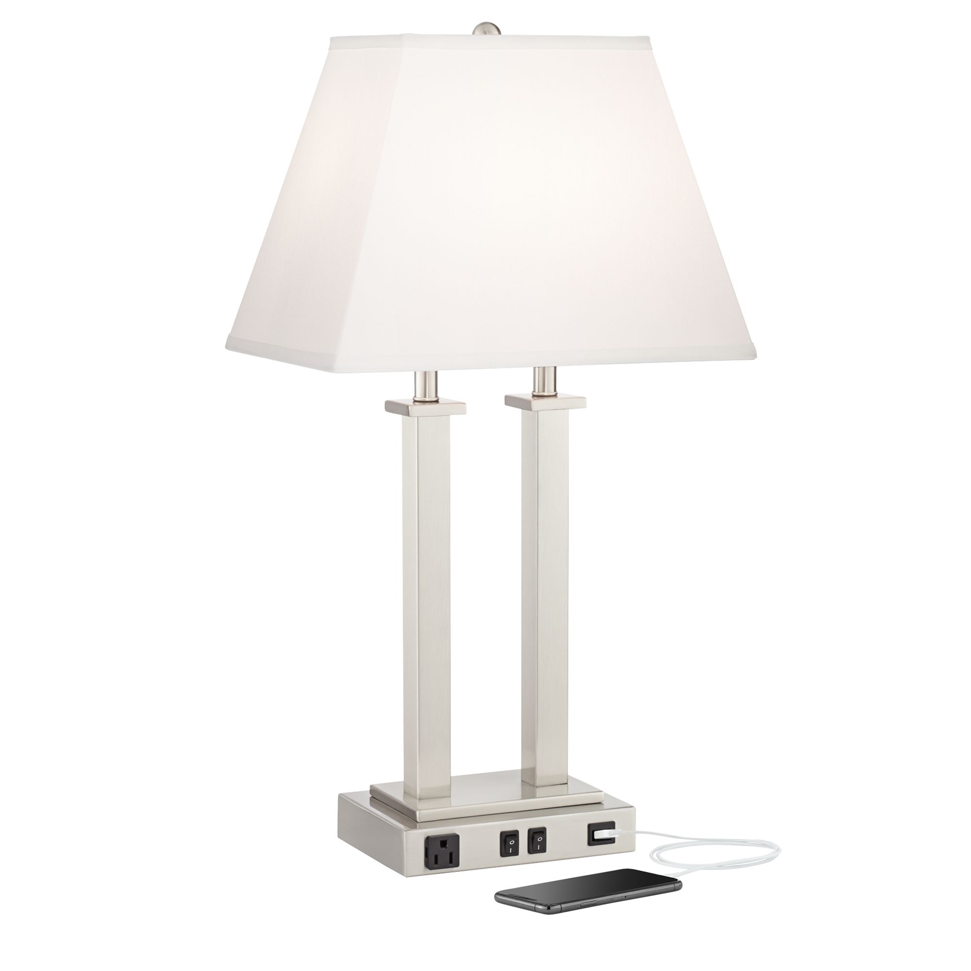 possini euro amity desk lamp with usb port and outlet