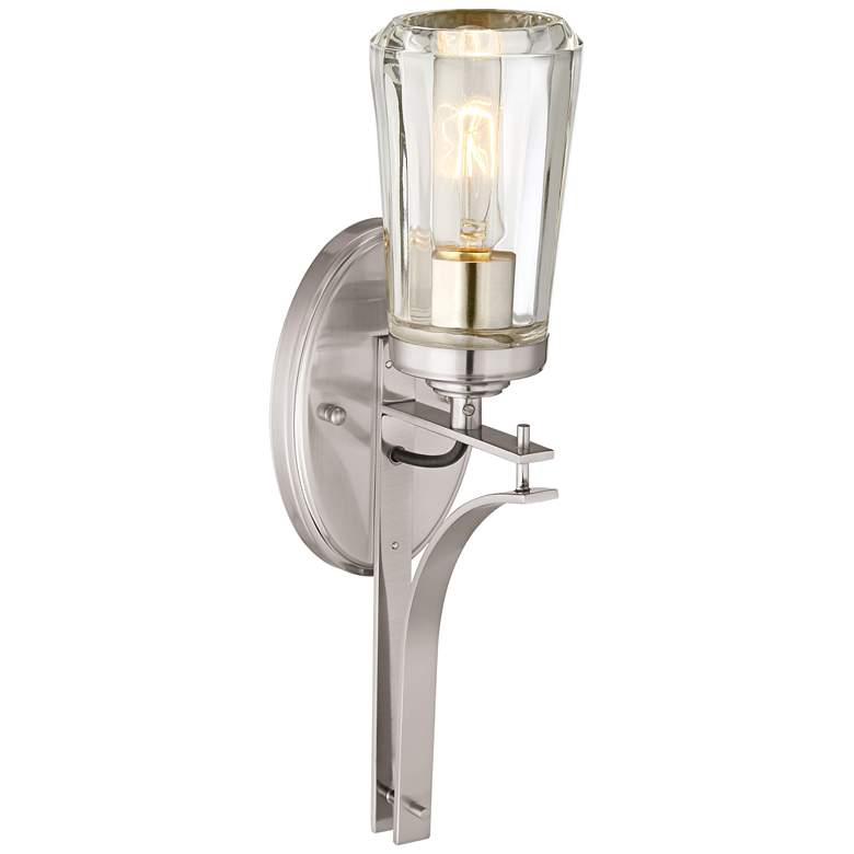 Poleis 16&quot; High Brushed Nickel Wall Sconce