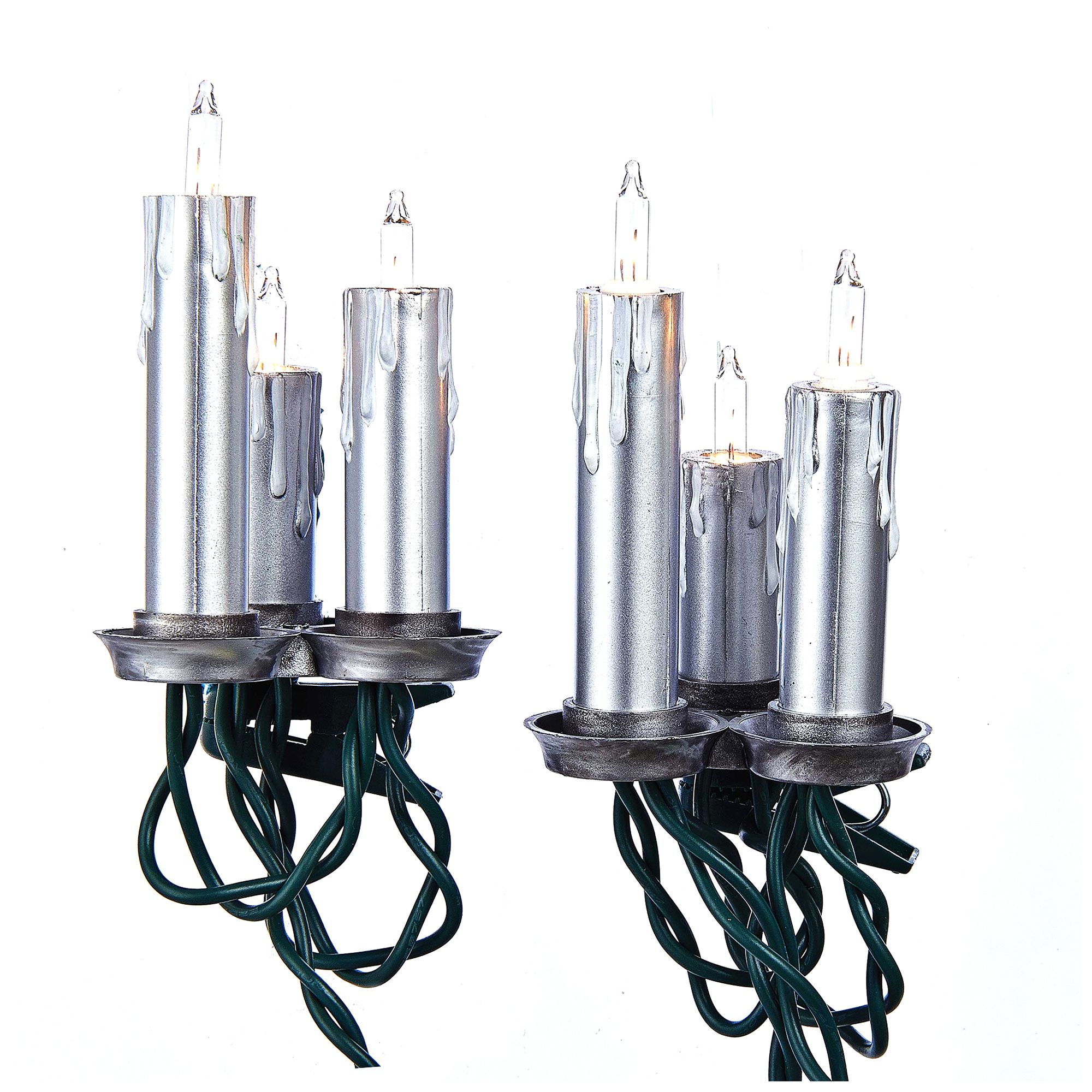 15Light Triple Antique Silver Candle String Light Set 9G862 Lamps