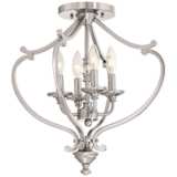 Savannah Row 18&quot; Wide Brushed Nickel Ceiling Light
