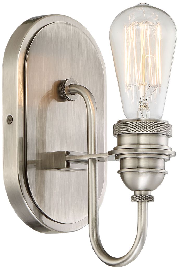 Uptown Edison II 10 3/4" High Plated Pewter Wall Sconce