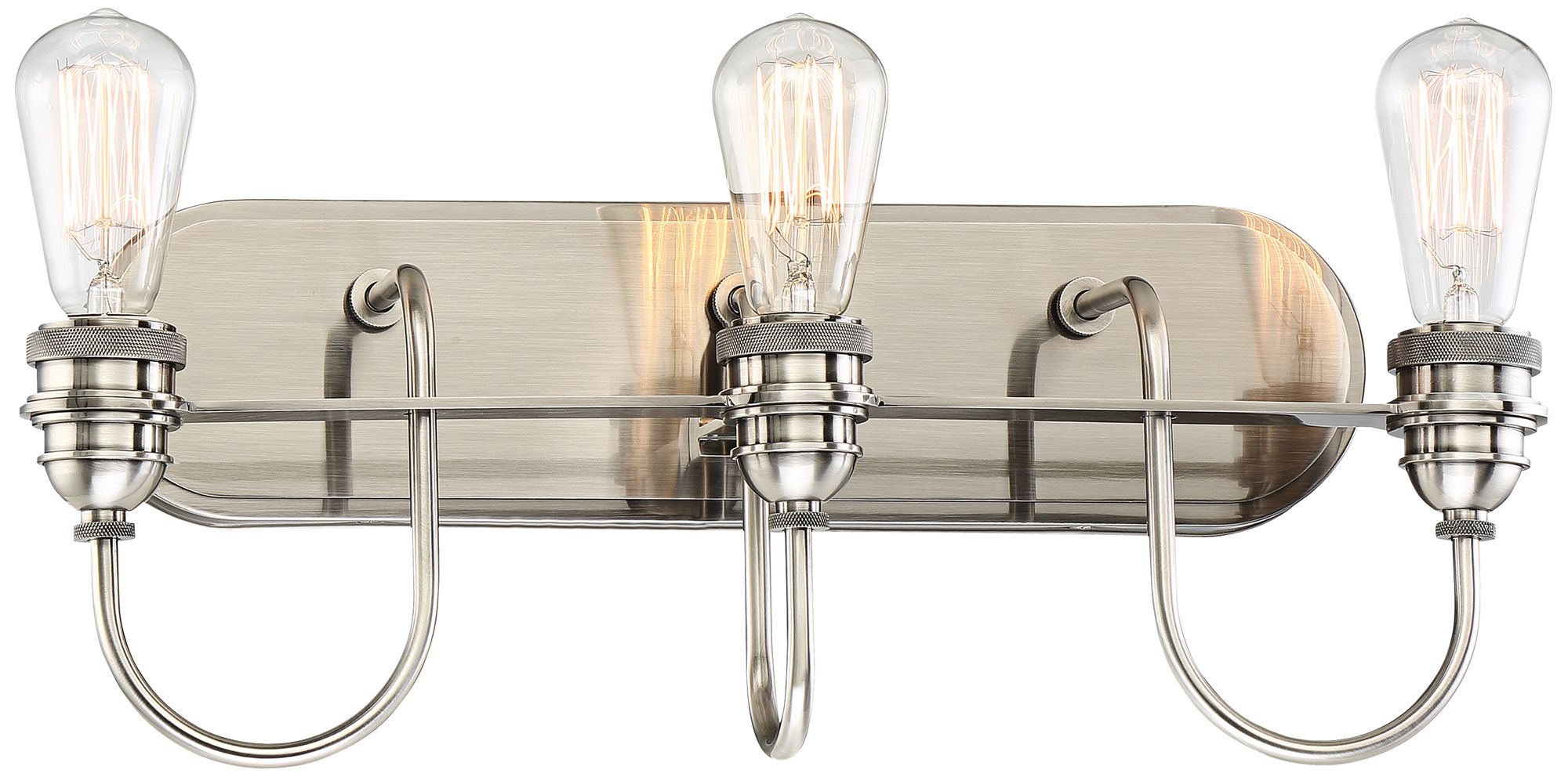 Uptown Edison II 20 1/2"W Plated Pewter 3-Light Bath Light