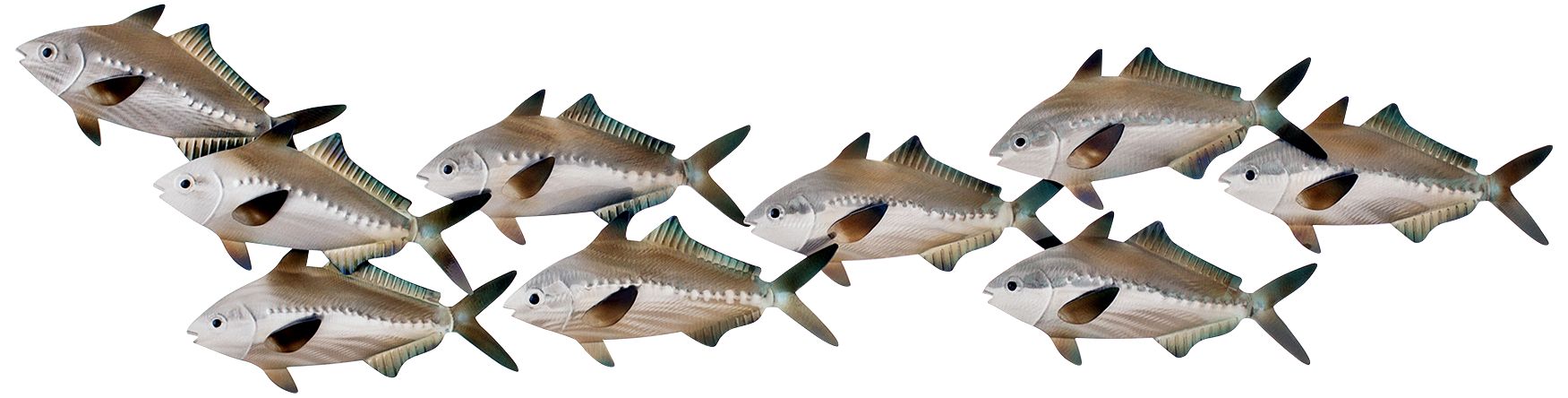 Sardine School Swimming Left 36" Wide Metal Wall Art