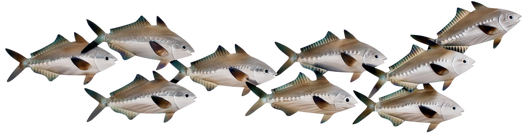 Sardine School Swimming Right 36" Wide Metal Wall Art