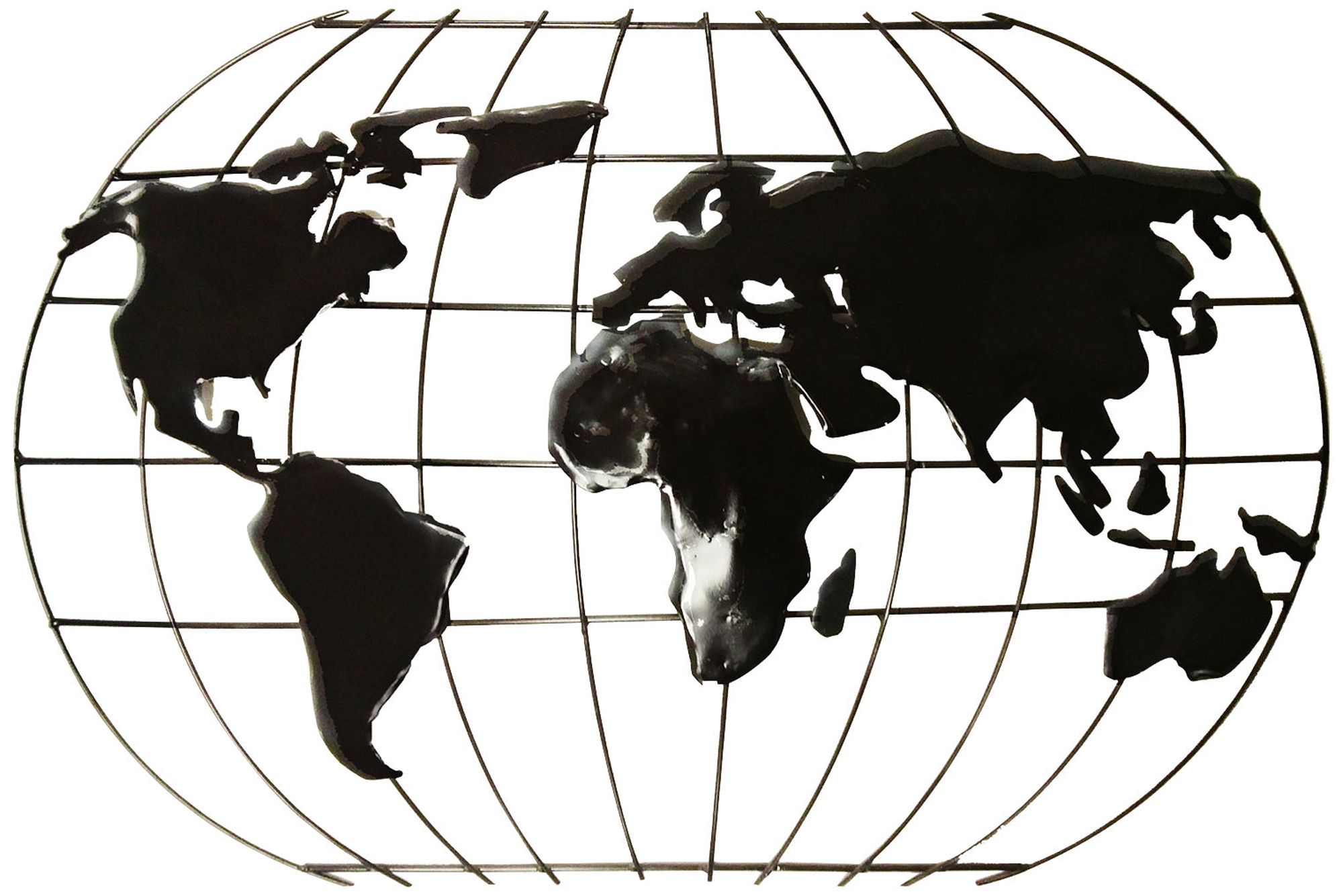 Openwork Metal Globe 30" Wide Wall Art