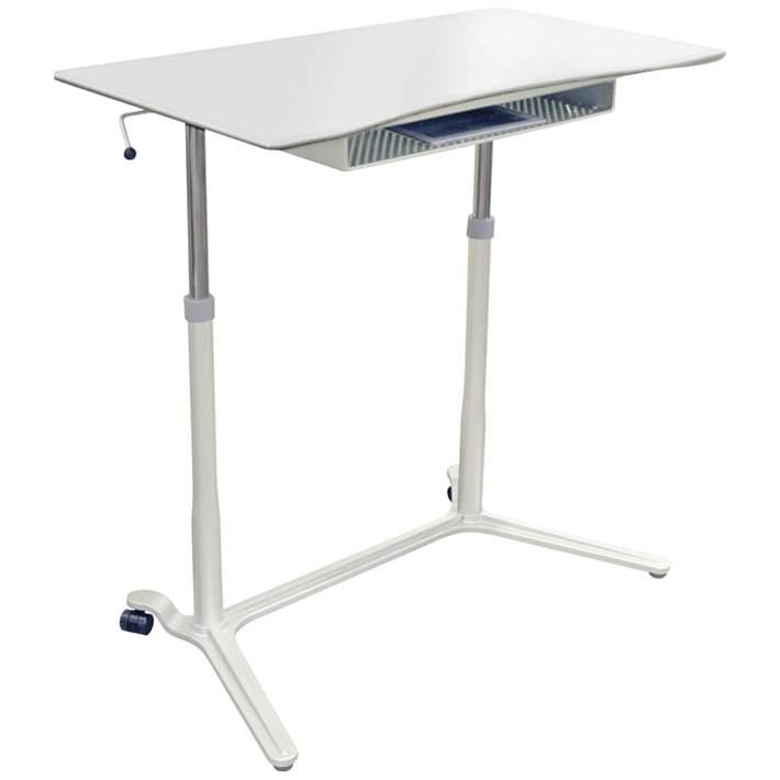 204 Collection 38 Wide White Adjustable Stand Up Desk 9h037