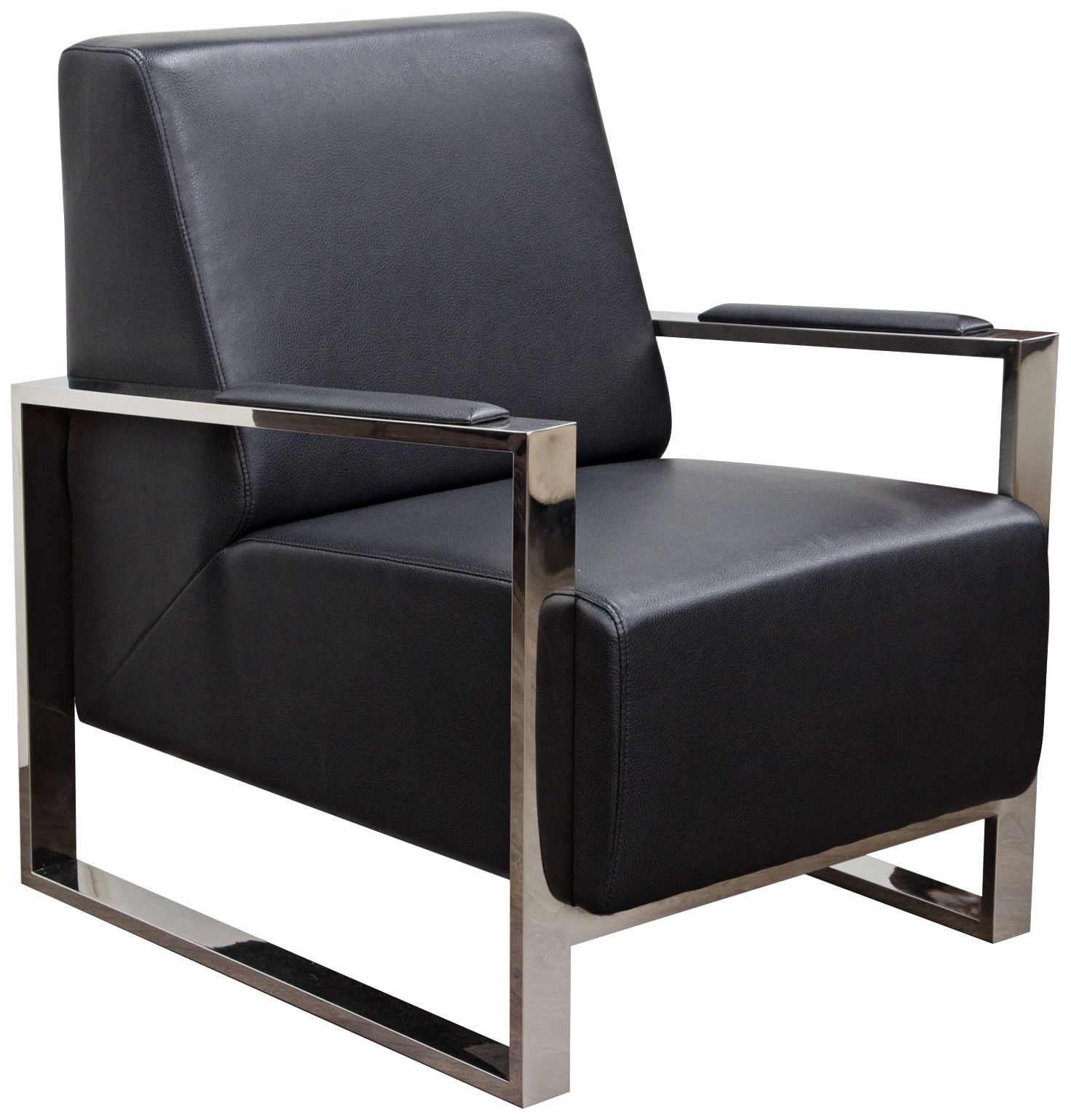 Century Black Bonded Leather Accent Chair