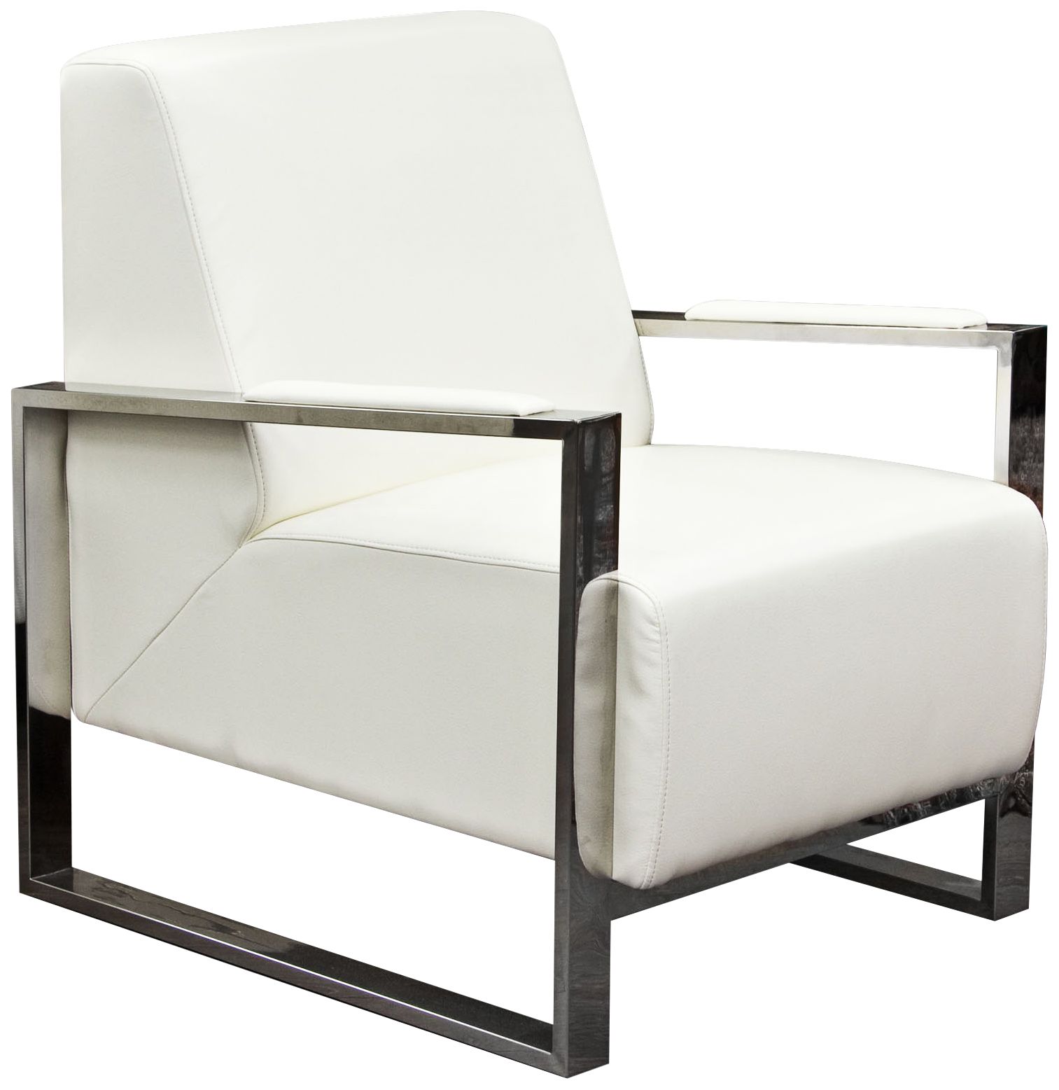 Century White Bonded Leather Accent Chair