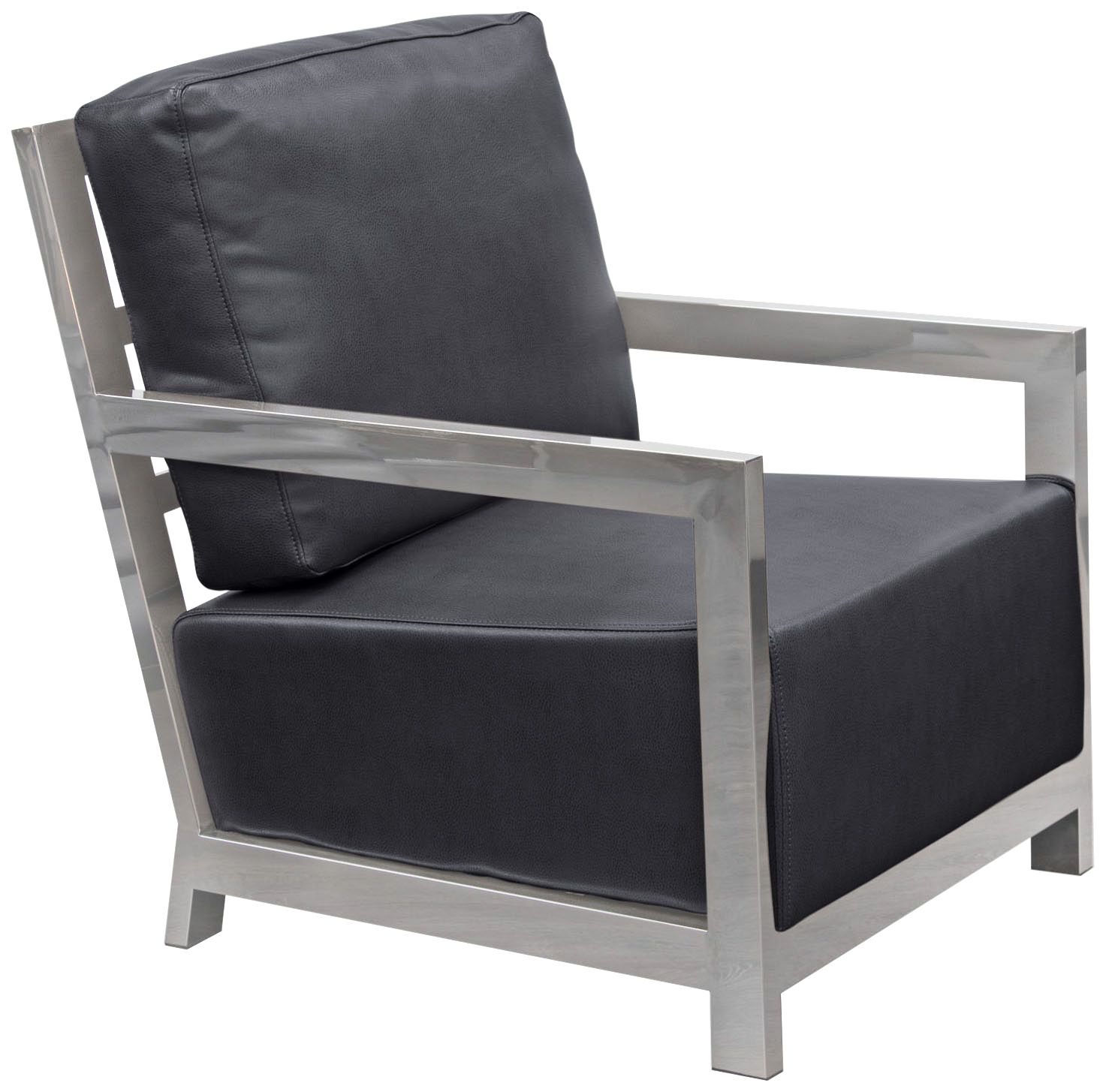 Zen Black Bonded Leather Accent Chair