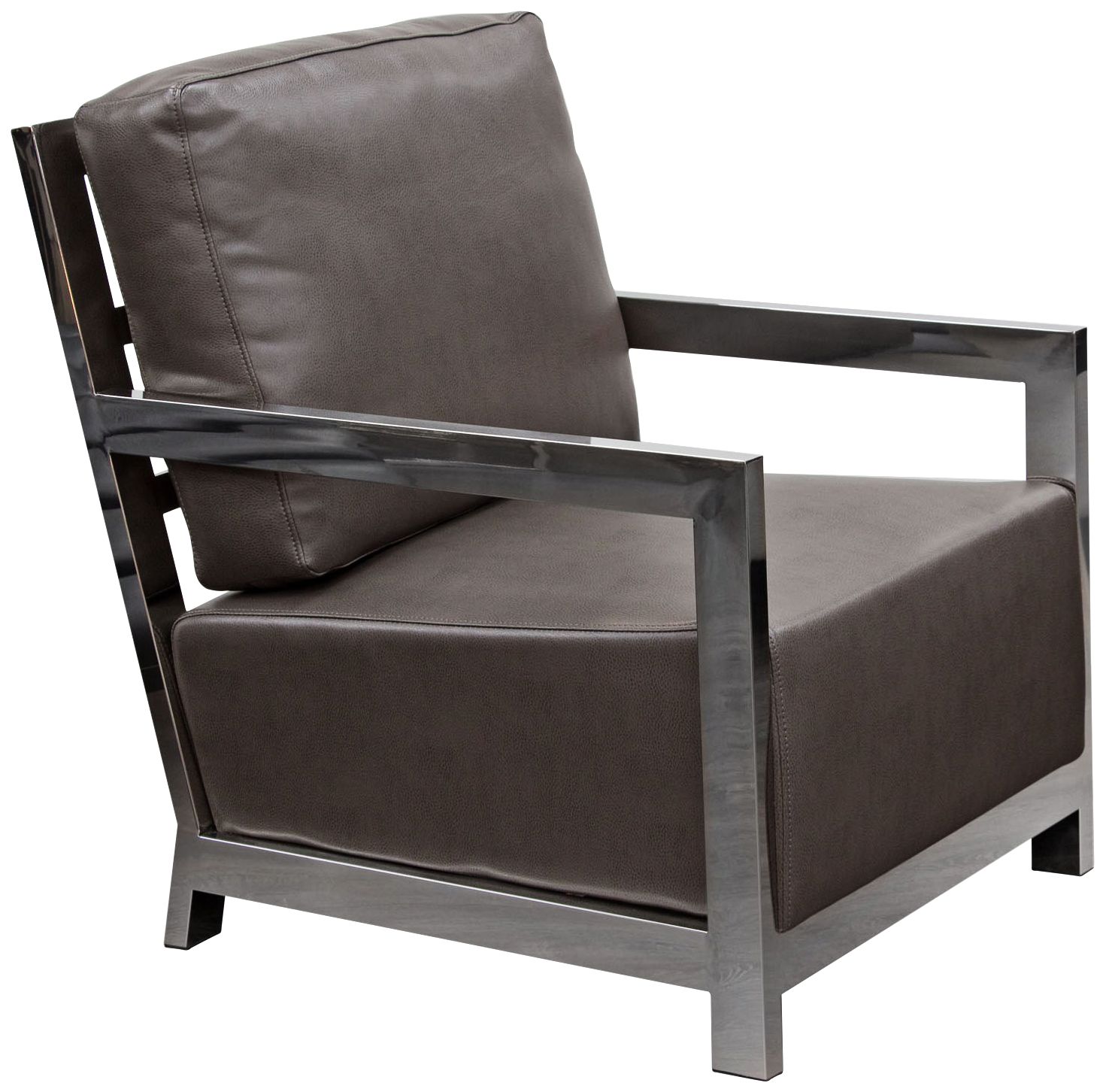 Zen Elephant Gray Bonded Leather Accent Chair