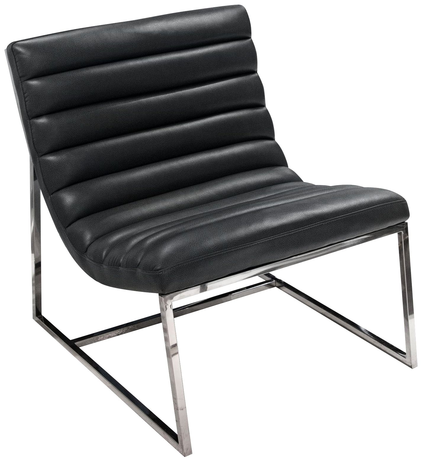 Bardot Black Bonded Leather Modern Lounge Chair