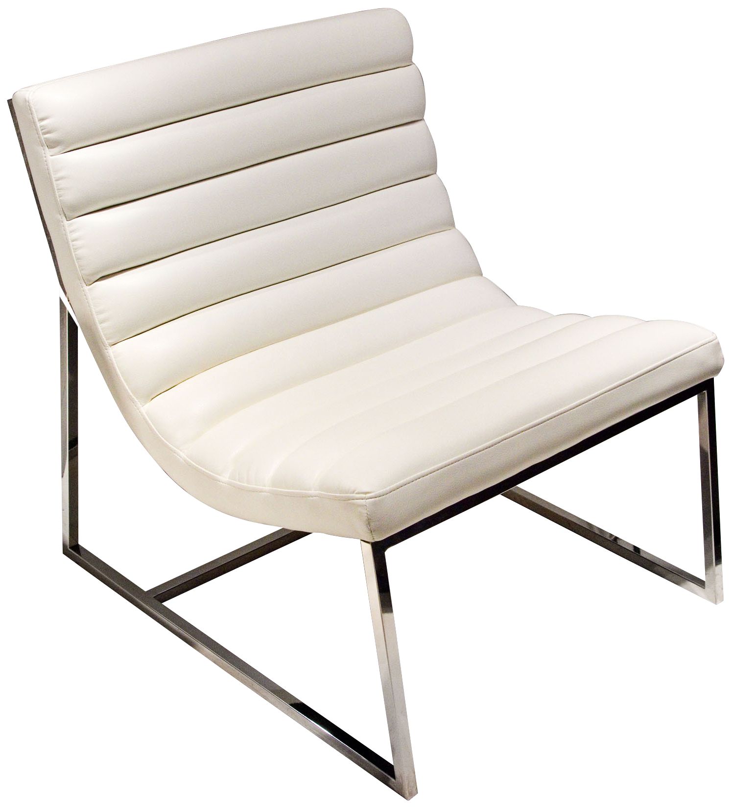 Bardot White Bonded Leather Modern Lounge Chair
