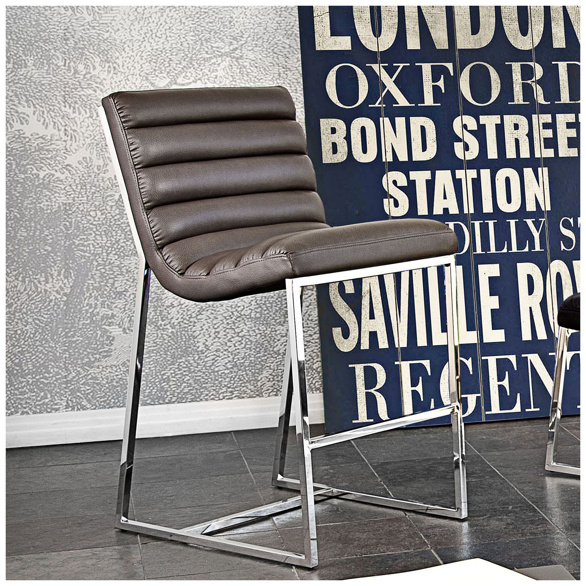 Bardot 29" Elephant Gray Modern Bar Chair
