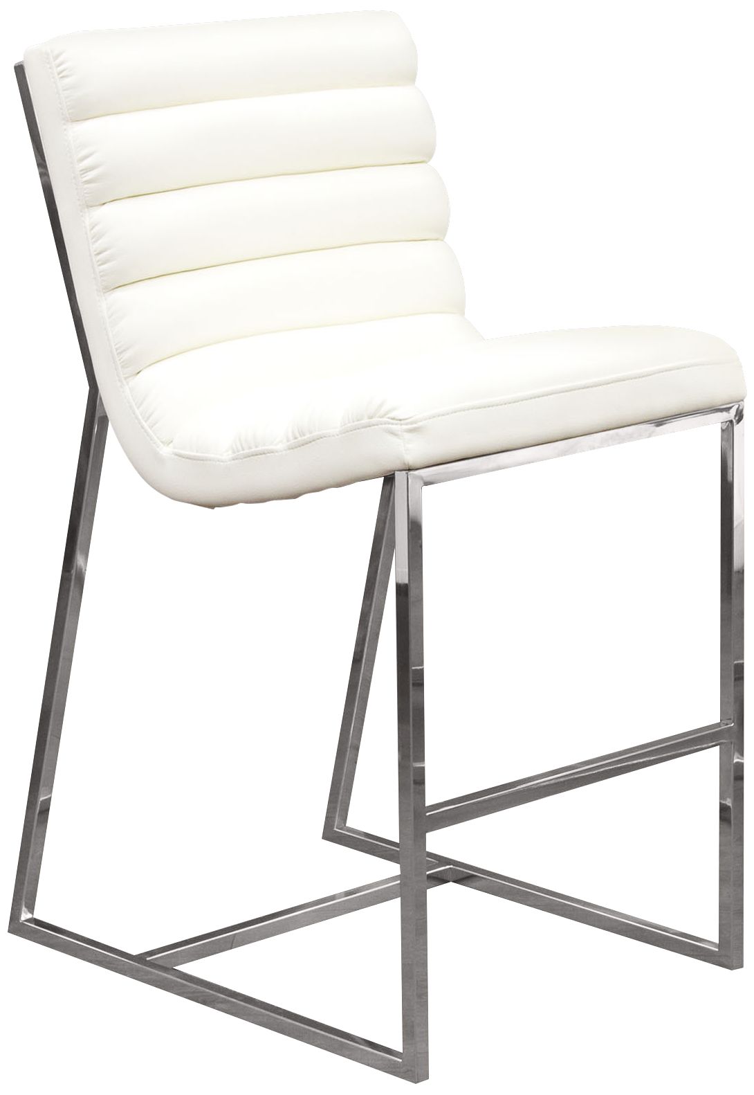 Bardot 29" White Bonded Leather Bar Height Chair