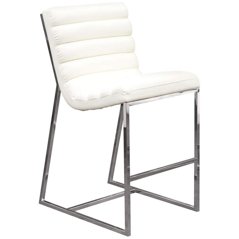 Bardot 29&quot; White Bonded Leather Bar Height Chair