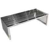 Soho 51&quot; Wide Clear Glass Top Stainless Steel Cocktail Table