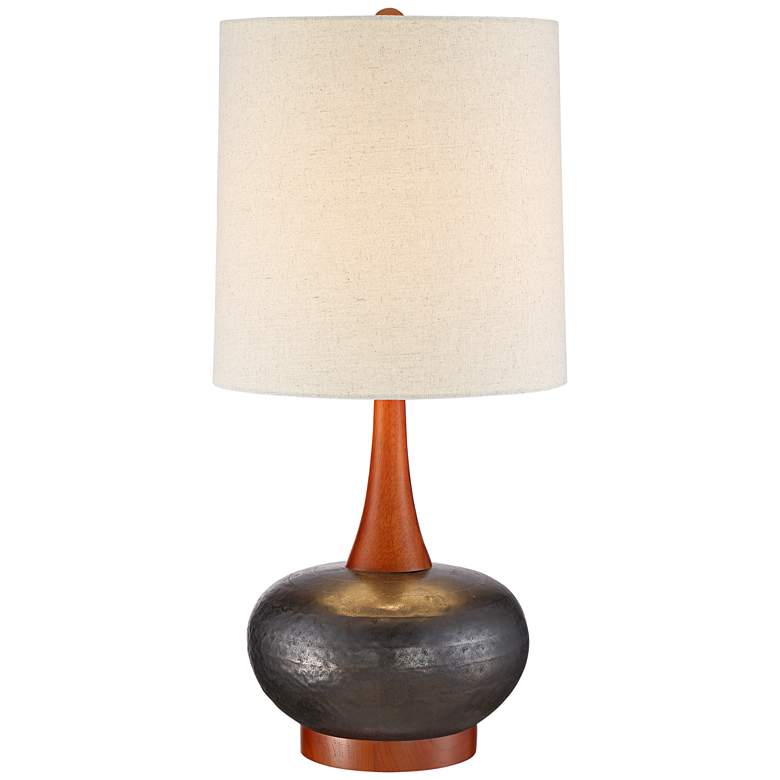 Image 3 Andi Ceramic and Wood Mid-Century Modern Table Lamp