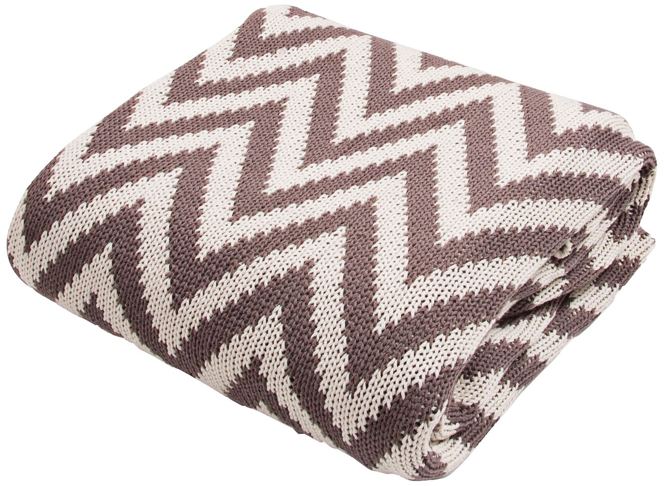 Jaipur Serin Chevron Brown Cotton Throw Blanket - #9H875 ...