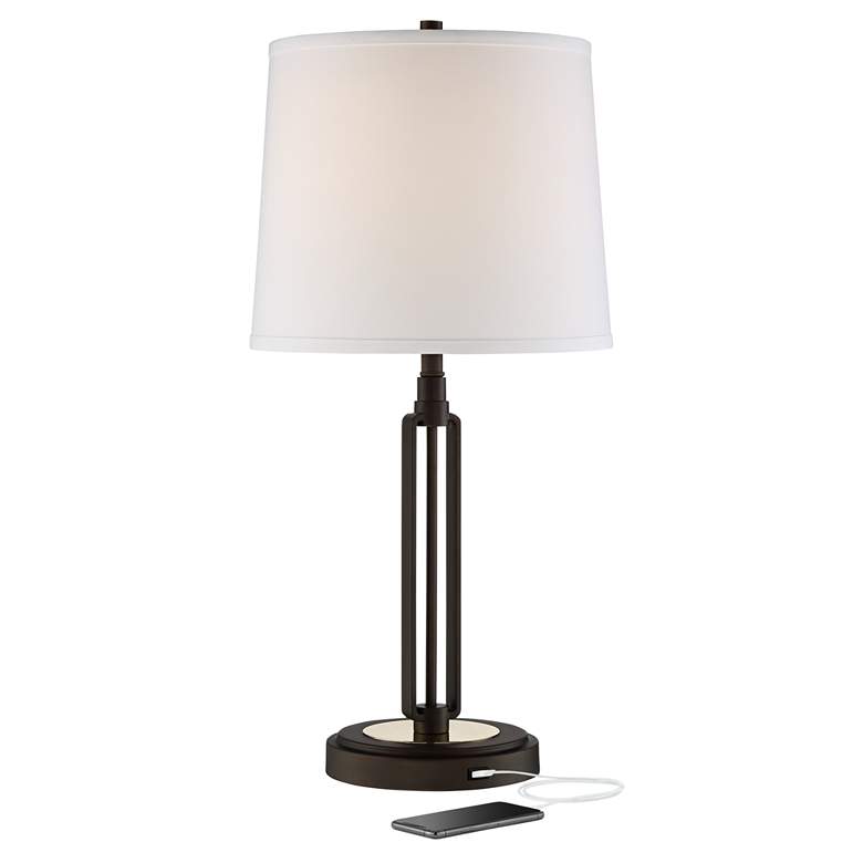 Franklin Iron Works Javier Bronze Table Lamp with USB Port - #9H988 ...