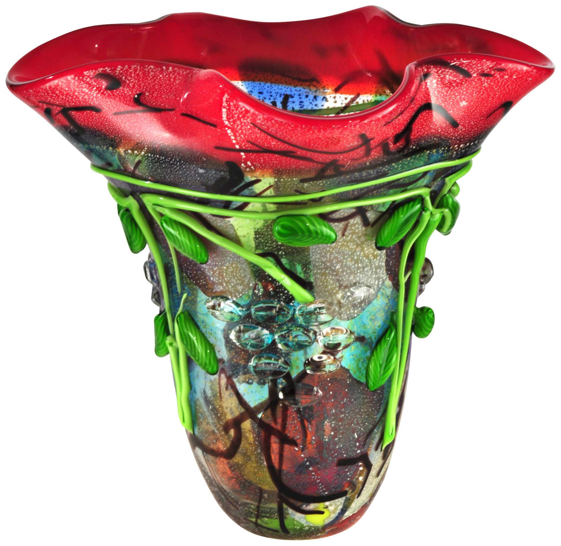 Dale Tiffany Creeping Jenny Multi-Color 14"W Art Glass Vase