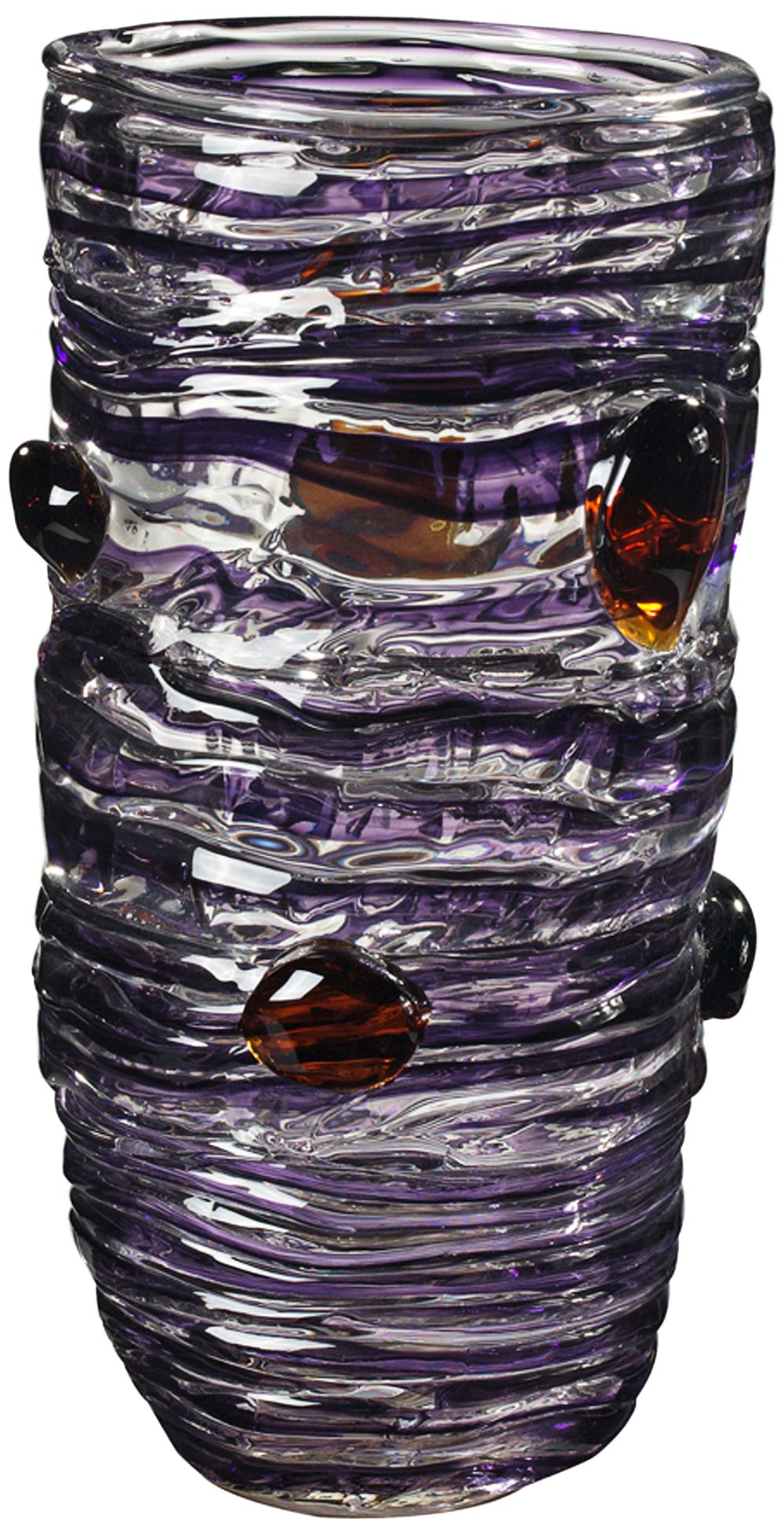 Dale Tiffany Amethyst 14 1/4" High Purple Art Glass Vase