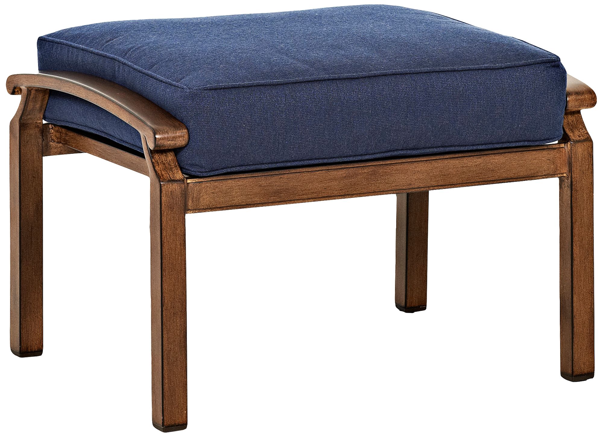 Trisha Yearwood Denim Fabric Coffee Outdoor Chair Ottoman