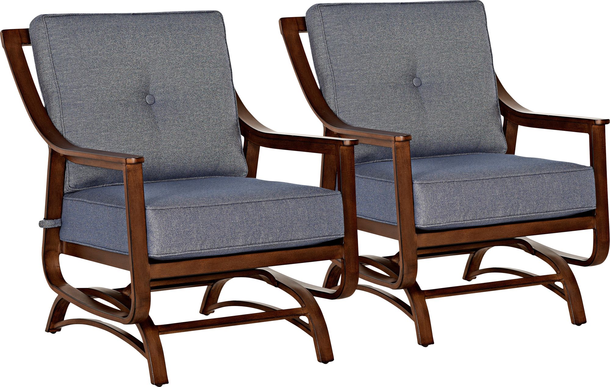 Trisha Yearwood Denim Outdoor Platform Rocker Chair Set of 2