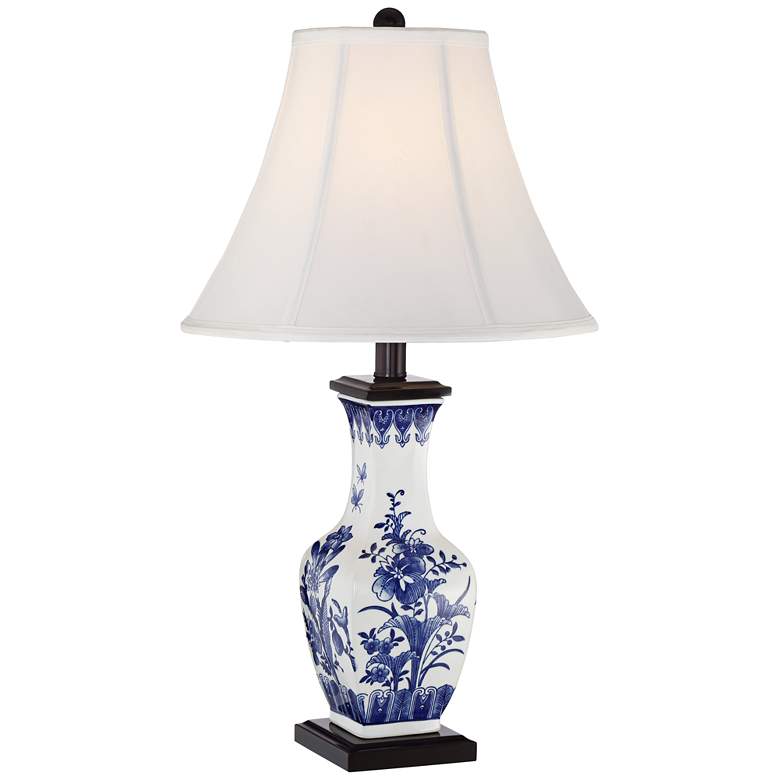 Image 2 Benoit Blue and White Ceramic Table Lamp