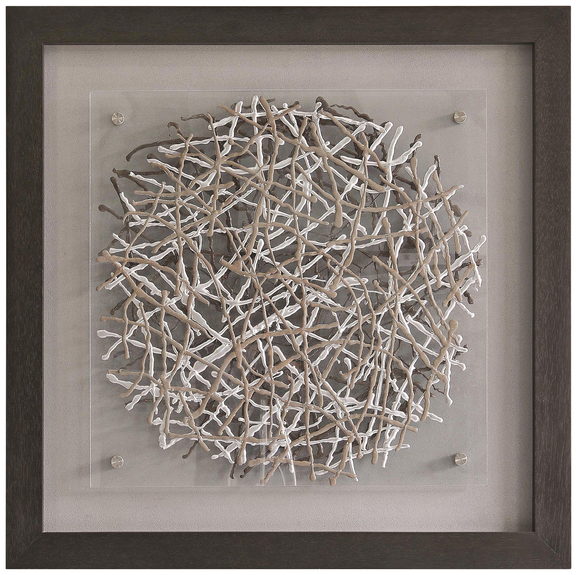 Webbed 34" Square Framed Wall Art