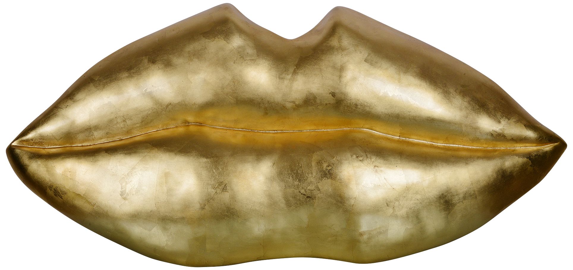 Kiss 49" Wide Gold Contemporary Wall Art