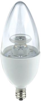 60 Watt Equivalent EcoStar Clear 7W LED Dimmable Candelabra