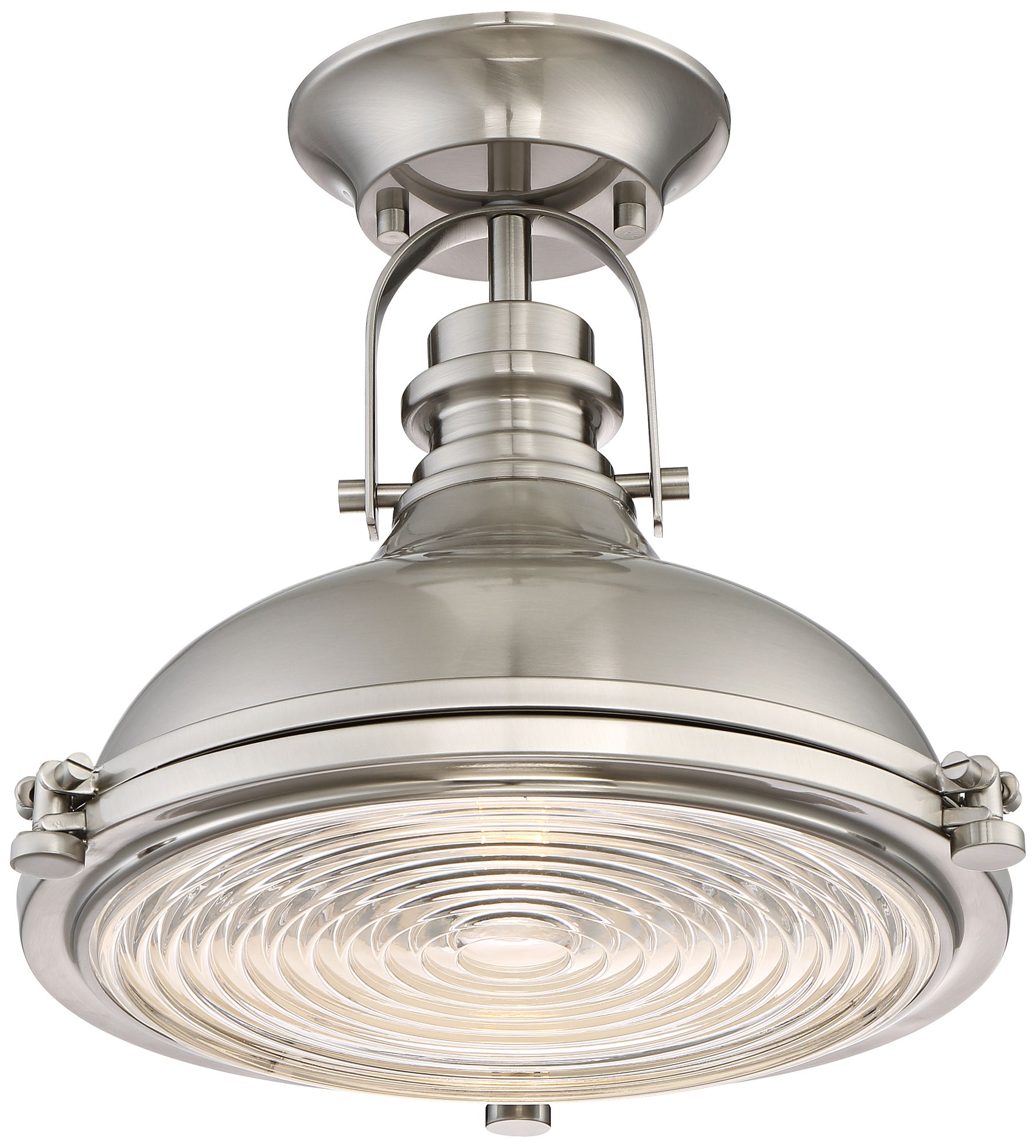 Verndale 11 3/4"W Brushed Nickel Industrial Ceiling Light 9K005