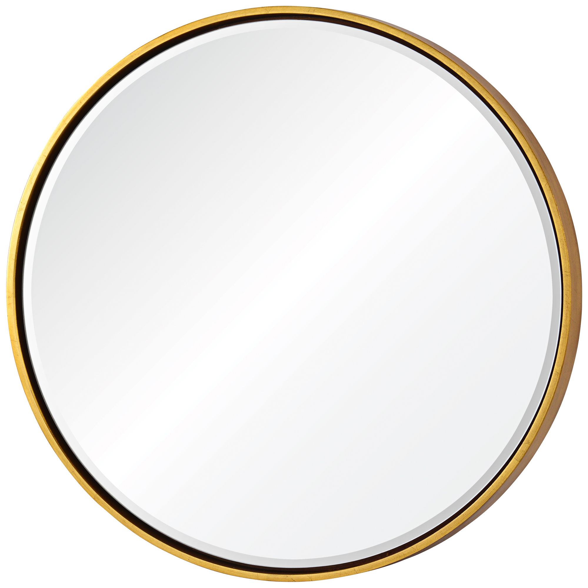 Wren Gold 30" Round Framed Wall Mirror