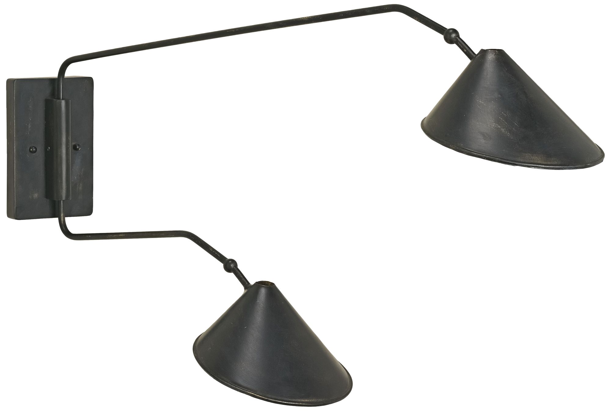 black swing arm wall light
