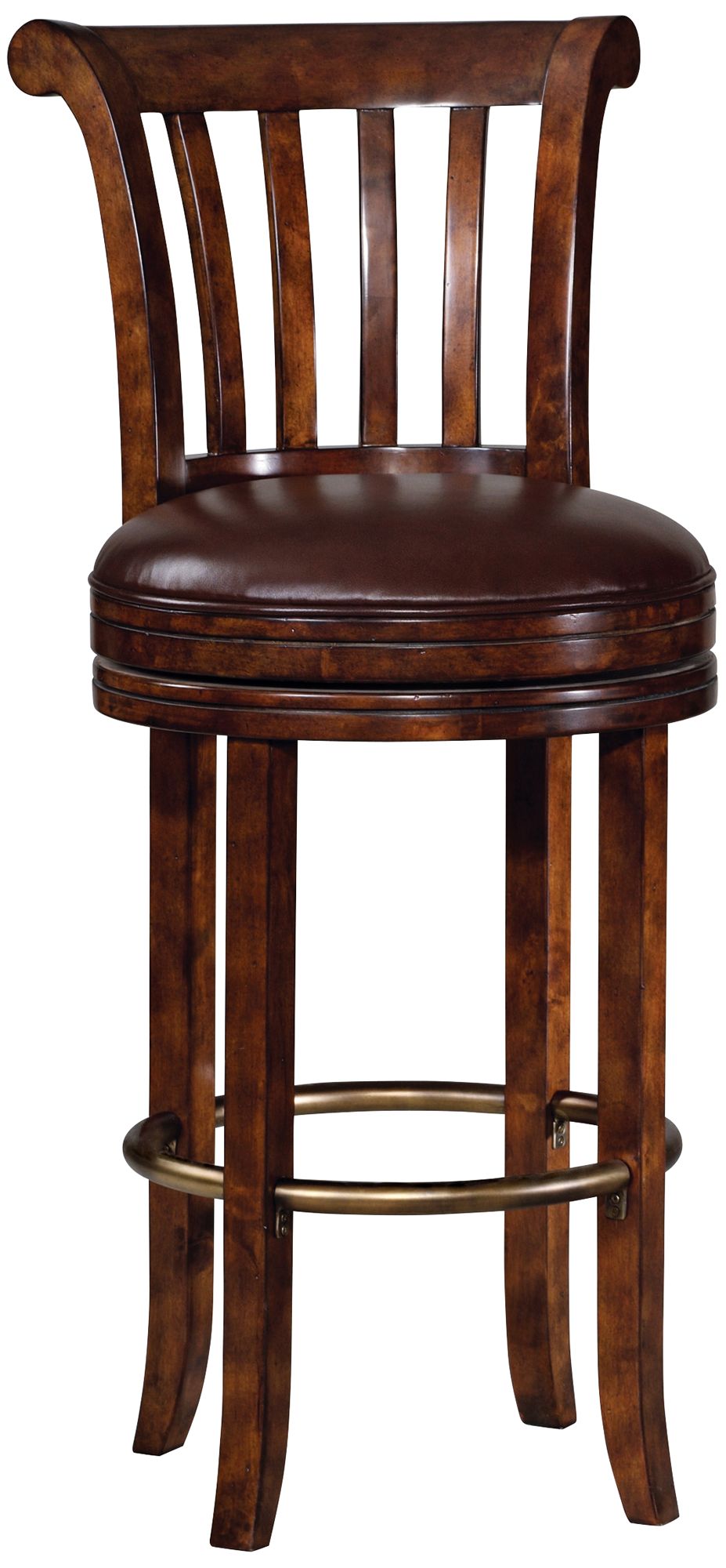Ithaca 30 1/2" Brown Faux Leather Swivel Barstool