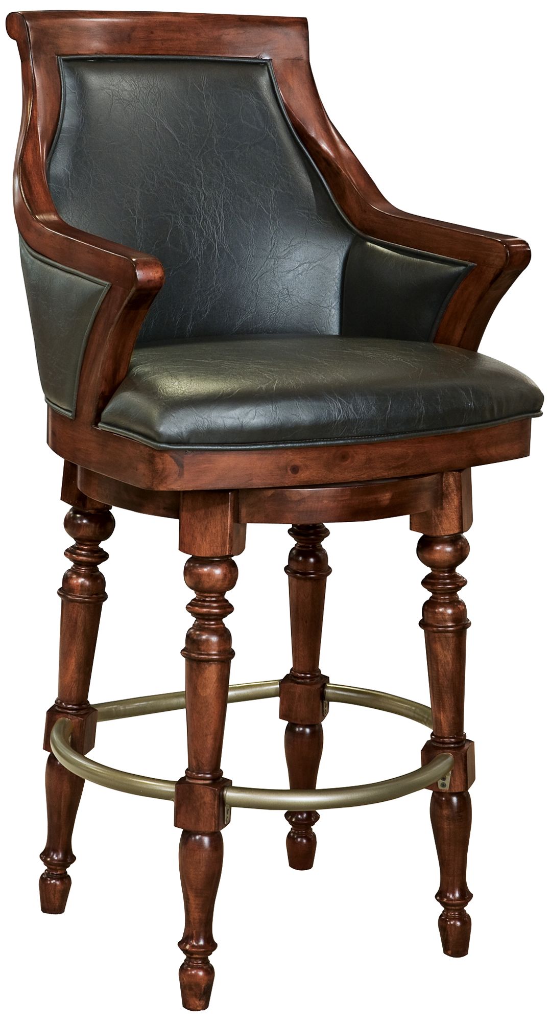 Oliver 30 1/2" Black Faux Leather Swivel Barstool