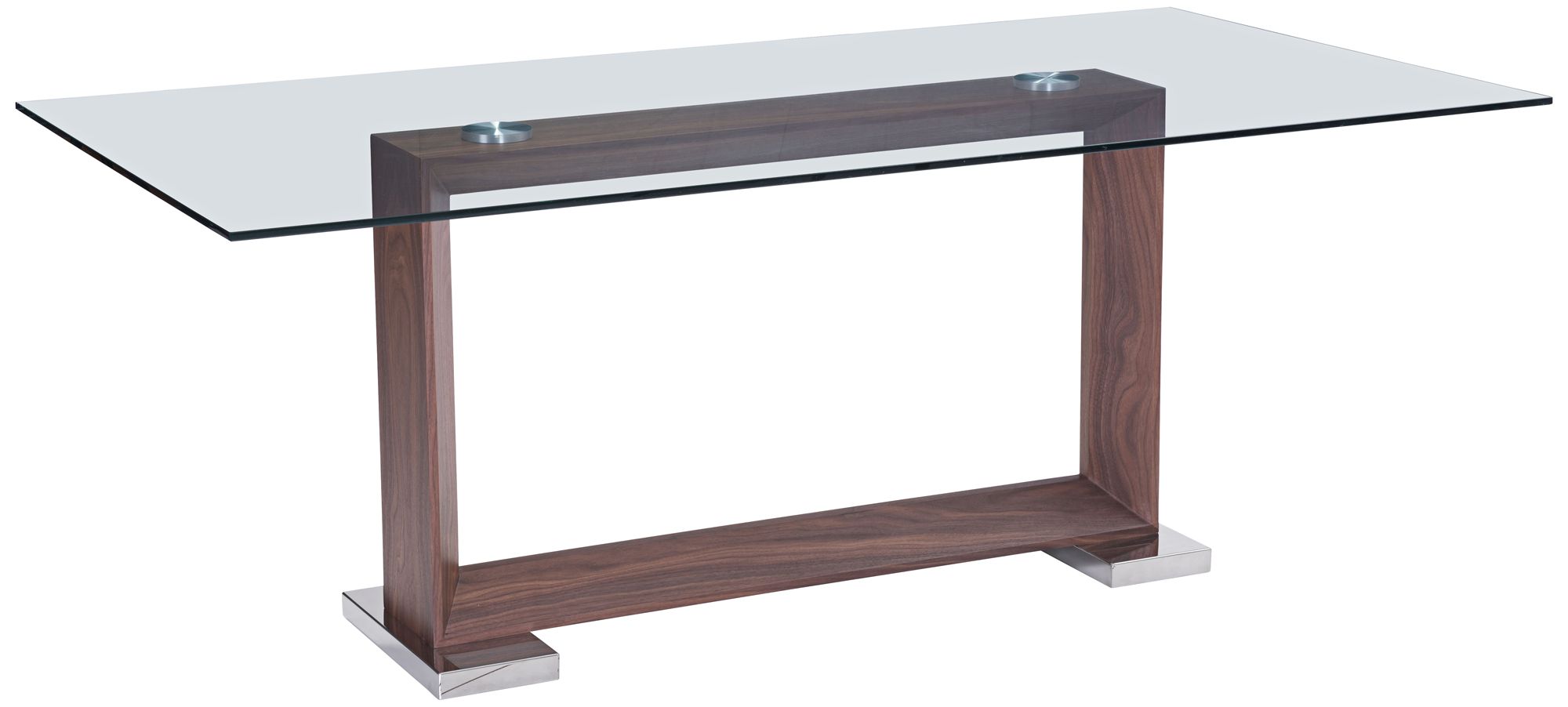 Zuo Oasis 78 3/4" Wide Walnut Stainless Steel Dining Table