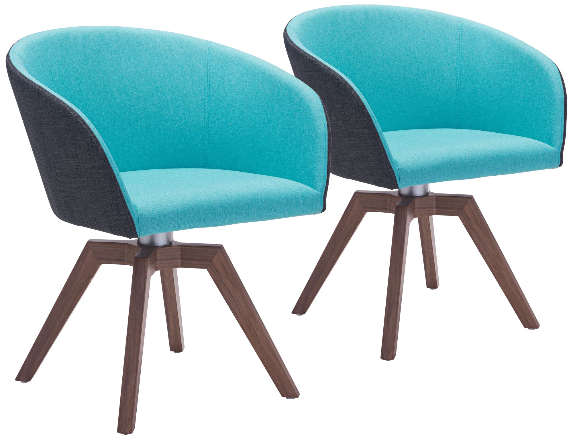 Zuo Wander Blue and Gray Accent Armchair Set of 2