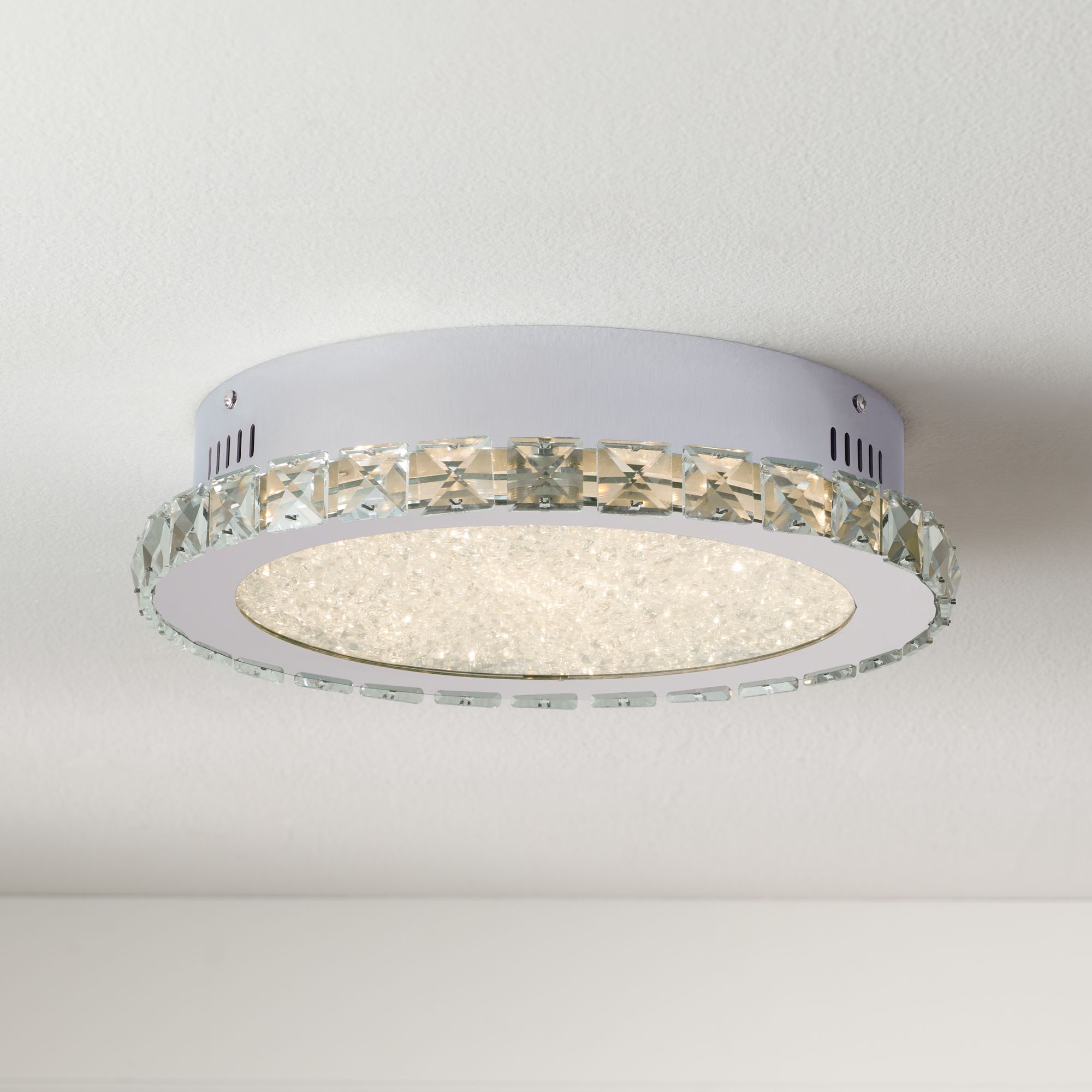 Details About Possini Euro Chardin 14 Wide Chrome Led Ceiling Light
