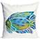 Visions II Batik Fish Aqua 20" Square Indoor-Outdoor Pillow