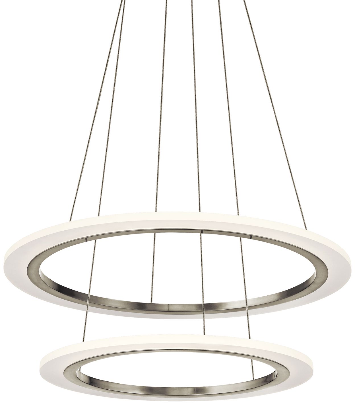Elan Hyvo 25"W Brushed Nickel 2-Ring LED Pendant Light