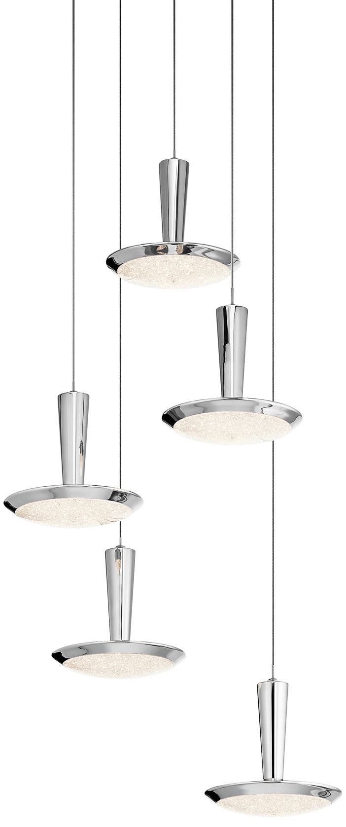 Elan Karah 17 3/4" Wide Nickel 5-LED Multi-Light Pendant