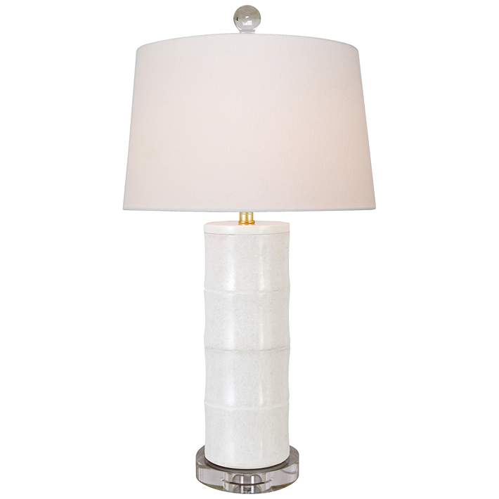 Giant Bamboo White Cylinder Table Lamp, Tall White Table Lamp