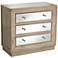 Gabriella 32" Wide Mirrored and Oak Wood Drawer Accent Chest